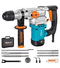 Berserker 1-9/16" SDS-Max Heavy Duty Rotary Hammer Drill with Vibration Control,Safety Clutch,13 Amp 3 Functions Demolition Rotomartillo for Concrete-Including 4 Drill Bits,2 Chisels,Carrying Case