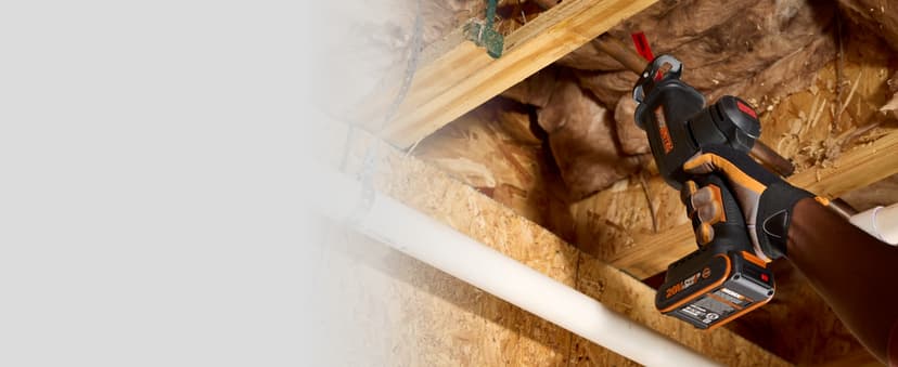 WORX 20V Cordless Reciprocating Saw for Wood, 1" Stroke Length, Brushless Motor, Lightweight Design WX501L