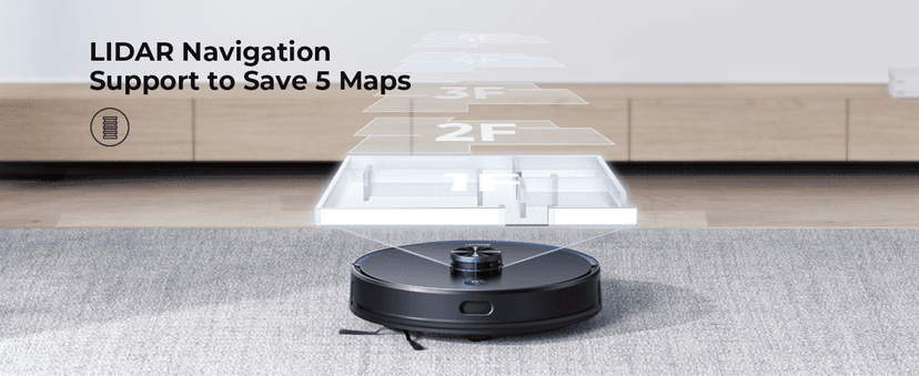 Robot Vacuum and Mop Combo, 3500Pa Robotic Vacuum with 3.5L Self Emptying Station, 250 mins Runtime, LIDAR Navigation, WiFi/APP/Alexa Control, Ideal for Pet Hair, Carpet and Hard Floor