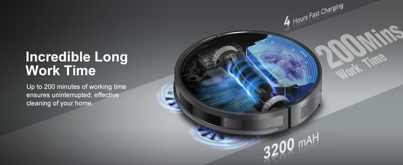 Robot Vacuum Cleaner with Self-Emptying Base – 9000Pa Suction, 85 Days of Dust Storage, Wi-Fi/App/Alexa Control – Ideal for Hard Floors, Low Carpets, and Pet Hair