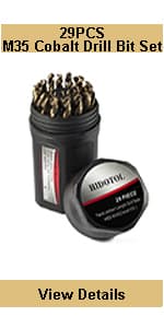 115PCS Cobalt Drill Bit Set M35 HSS for Hardened Steel Fractional 1/16"-1/2", Letter A - Z, Wire #1 - #60 with Indexed Metal Case