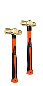 WEDO Brass Sledge Hammer With Fiberglass Handle, Non-Magnetic, Die-Forge, Corrosion Resistant, DIN Standard, 1lb, 300mm, 12"