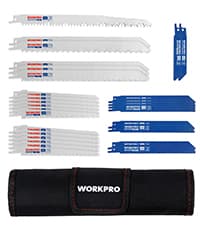 WORKPRO 32-Piece Reciprocating Saw Blade Set - Metal/Woodcutting Saw Blades, Pruner Saw Blades with Organizer Pouch