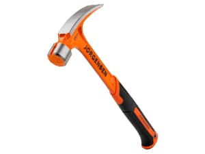 Jorgensen 20 oz Straight Claw Hammer with Magnetic Nail Holder, Rip Claw Hammer with Milled Face & Shock Absorbing Grip, Heavy Duty One-piece Forged Hammer