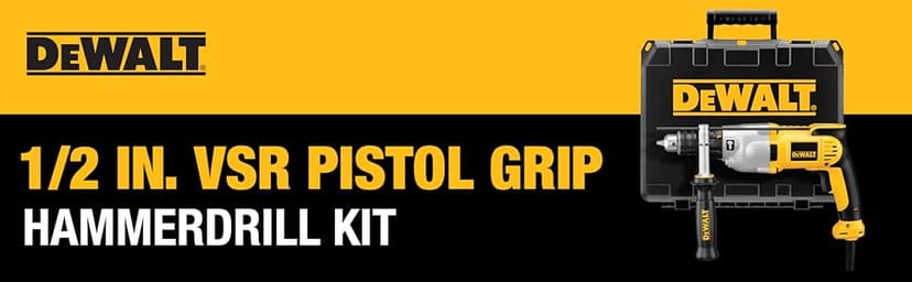 DEWALT Hammer Drill Kit, 1/2-Inch, 10-Amp, Pistol Grip (DWD520K )