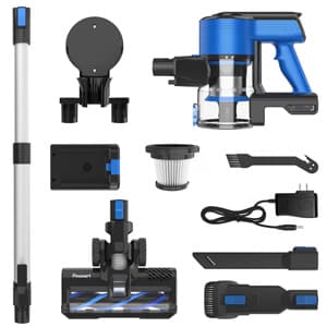 Cordless Vacuum Cleaner for Home, 45Kpa Lightweight Stick Vacuum with Powerful Suction, Rechargeable Battery Up to 50mins, Handheld Vacuum Cleaners for Carpets, Pet Hair,Hardwood Floors - Blue