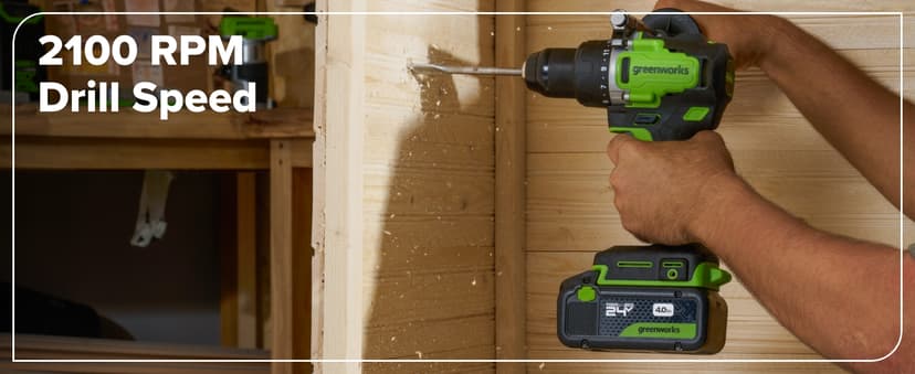 Greenworks 24V Cordless Brushless 800 in-lbs Drill/Driver, Professional Grade,21 Clutch, 4.0Ah USB-C Battery (24,000mAh Power Bank),65W USB-C Fast Charger(3-Port) and USB C to USB C Cable(3.3FT)