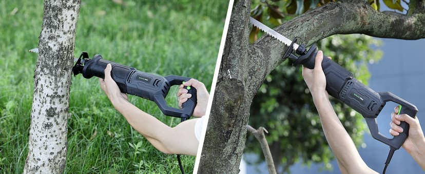 GALAX PRO 120V Reciprocating Saw, 6.0 Amp Variable Speed Corded Reciprocating Saw with1-1/8" Stroke Length, 2800RPM and 6" Max for Wood, Metal, PVC Pipe Cutting