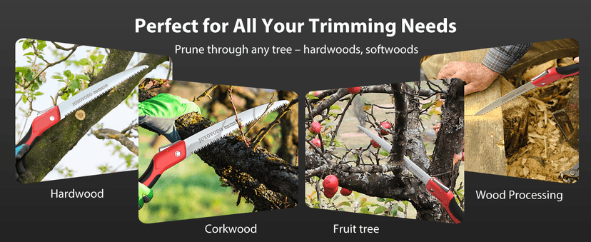 10 Inch Folding Saw Laser-Cut Teeth Pruning Saw for Tree Trimming, D2 Steel Hand Saws for Wood Cutting, 7 TPI Wood Saws Hand For Camping, Bushcraft, Gardening, Outdoor, Heavy-duty Garden Tool