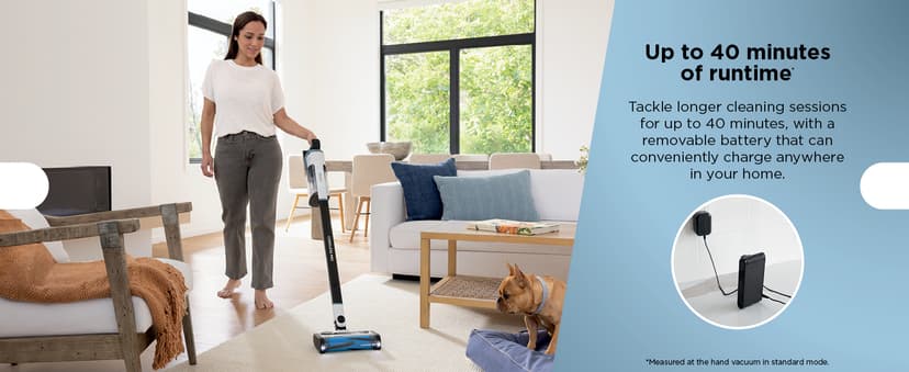 Shark IZ562H Cordless Pro Vacuum with Clean Sense IQ and Odor Neutralizer, PowerFins Plus Brushroll, Includes Duster Crevice & Pet Tool, Up to 40 Minute Runtime, Light Blue, Without MultiFLEX