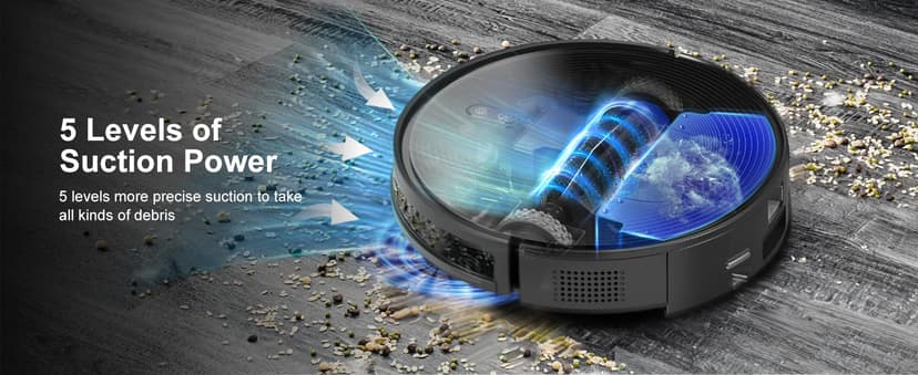 Robot Vacuum Cleaner with Self-Emptying Base – 9000Pa Suction, 85 Days of Dust Storage, Wi-Fi/App/Alexa Control – Ideal for Hard Floors, Low Carpets, and Pet Hair