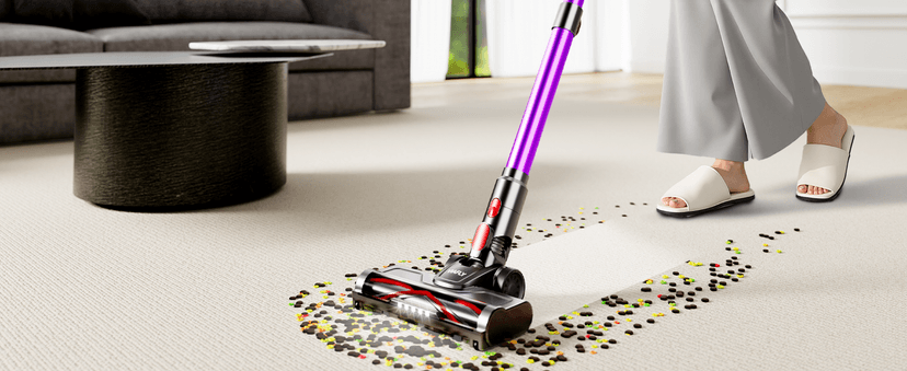 Cordless Vacuum Cleaner, 500W/40Kpa/60Mins Vacuum Cleaners for Home, Anti-tangle Stick Vacuum with Self-Standing, Wall Mount Charging, LDE Display, Wireless Vacuum for Carpet Pet Hair Hardfloor