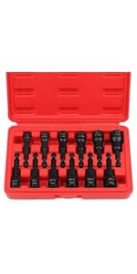 12-Piece Magnetic Nut Driver Set - Premium Impact Power Hex Nut Driver Drill Bit Master Kit, SAE & Metric, 1/4-Inch Quick-Change