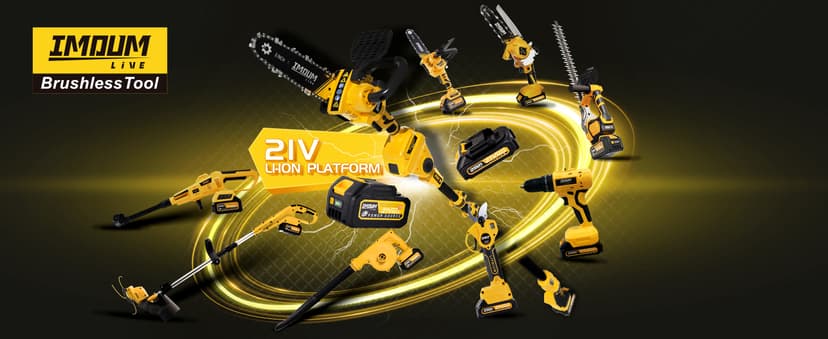 IMOUMLIVE 2-IN-1 Cordless 8 Inch Pole Saw & Chainsaw, 21V 3Ah Battery, 14.7ft Max Reach, 8.3lb Lightweight, Powered Pole Saws for Tree Trimming, Tree Trimmer for Branch Cutting