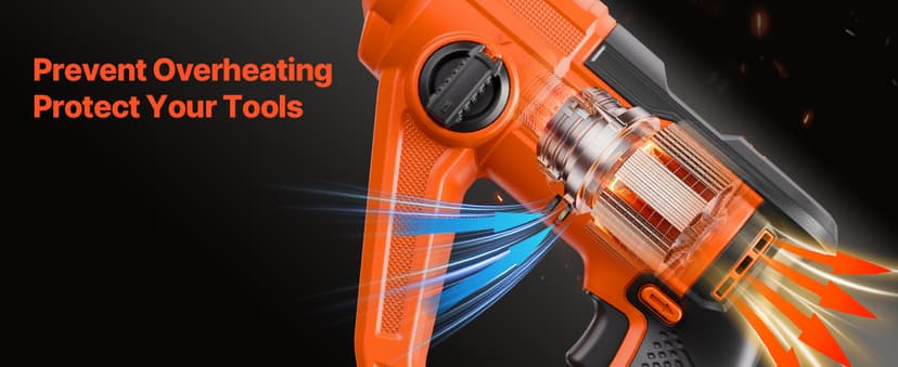 VEVOR 5/8" SDS-Plus Rotary Hammer Drill,20V Brushless Cordless Hammer Drills,4.0Ah Lithium-Ion Battery Powered,3.0A Fast Charger,Electric Demolition Hammers Variable Speed,Power Tool For Concret