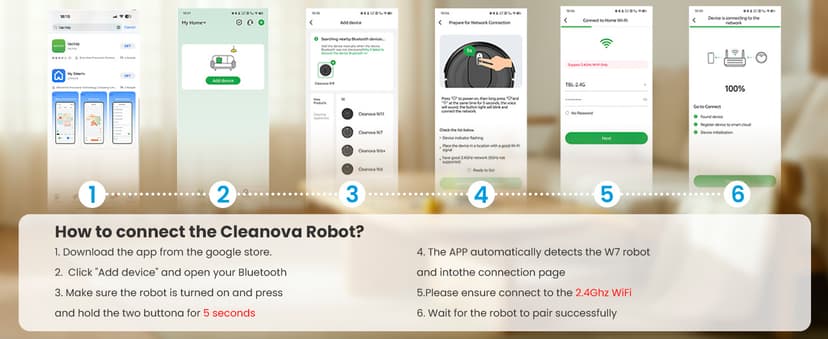 W7 Robot Vacuum and Mop Combo, 2 in 1 Mopping Robotic Vacuum Cleaner with Watertank and Dustbin, Self-Charging, Slim, Max 120mins Runtime for Hard Floor, Carpet Cleaning