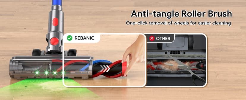 Cordless Vacuum Cleaners for Home,8-in-1/65Min/600W/48Kpa Powerful Suction,Self-Standing Cordless Stick Vacuum Cleaner,Lightweight Anti-Tangle Rechargeable Vacuum for Floor/Carpet/Pet Hair/Car