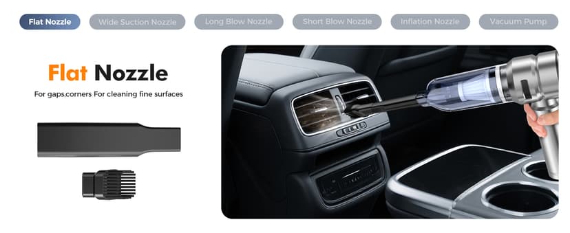 Car Vacuum,3 Suction Modes,Portable Mini Cordless Cleaner with 24000pa Suction Power,Type-C Charge,Handheld Vacuum for Home,Car, Office Desk, Keyboards(Silver White)