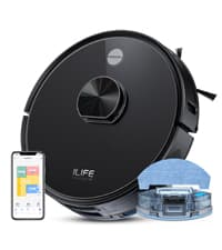 ILIFE V5s Plus Robot Vacuum and Mop Combo, Works with 2.4G WiFi, Alexa/App/Remote Control, Automatic Self-Charging Robotic Vacuum Cleaner, for Pet Hair, Hard Floor, Low Carpet (V5s Pro Upgraded)