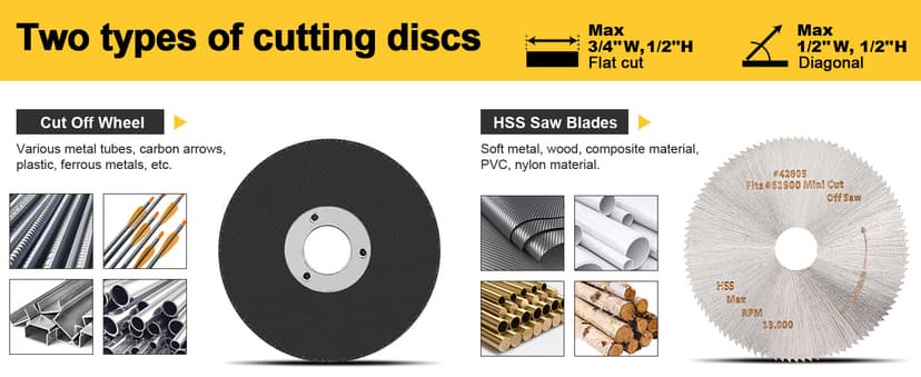 Mini Miter Cut-Off Chop Saw for Metal Cutting, Arrow Shafts, Wood Crafts, Hobby Miniature Model Making, Small Electric Table Saw Tool, 223/5.56 Brass, Cuts Max. 1/2" High x 1/2" Wide