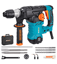Berserker 1-9/16" SDS-Max Heavy Duty Rotary Hammer Drill with Vibration Control,Safety Clutch,13 Amp 3 Functions Demolition Rotomartillo for Concrete-Including 4 Drill Bits,2 Chisels,Carrying Case