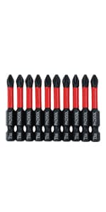 AUTOTOOLHOME 10 Pack Phillips PH2 Magnetic Anti Slip Screwdriver Bit Set 3-1/2" Length TS2 Anti-Slip Long Drill Bits Impact Driver Bits