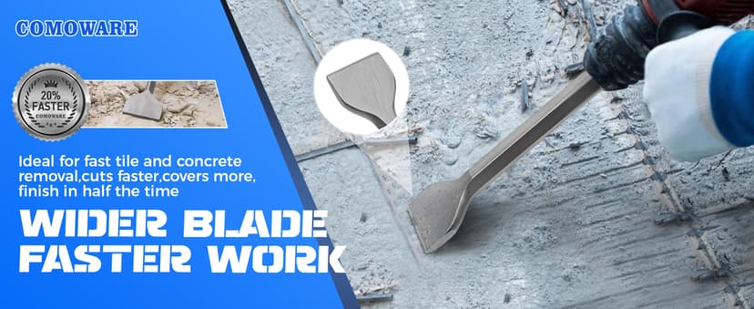 COMOWARE Rotary Hammer Drill Bits Set & Chisels- SDS Plus Concrete Masonry Hole Tool 17pcs with Storage Case