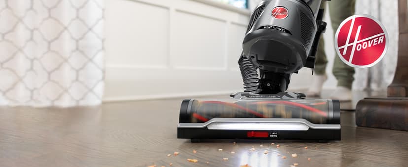 Hoover WindTunnel Tangle Guard Bagless Vacuum Cleaner, Corded Upright Vacuum, HEPA Media Filtration, Anti-Hair Wrap, Headlights, Swivel Steering, Corded Vacuum Cleaners for Home Use