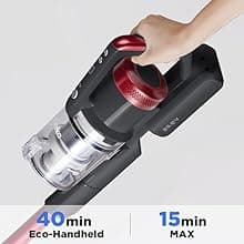 Eureka Lightweight Cordless Stick Vacuum Cleaner Convenient for Hard Floors, Rechargeable Handheld Vacuum Cleaner Portable with Powerful Motor Efficient Suction, RapidClean Pro NEC186, Rose Red