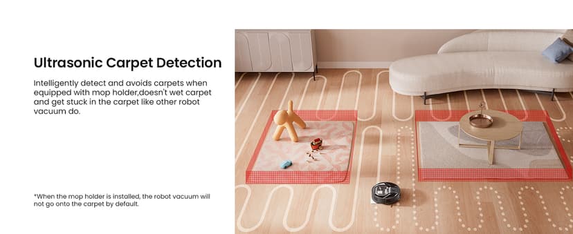 Lefant M320 Robot Vacuum Cleaner, Carpet Detection, 6,000 Pa Suction, Low Noise, 800ml Visible Dustbin, 210 Mins Runtime, Self-Charging, Works with Alexa, Ideal for Hard Floor, Pet Hair, Black