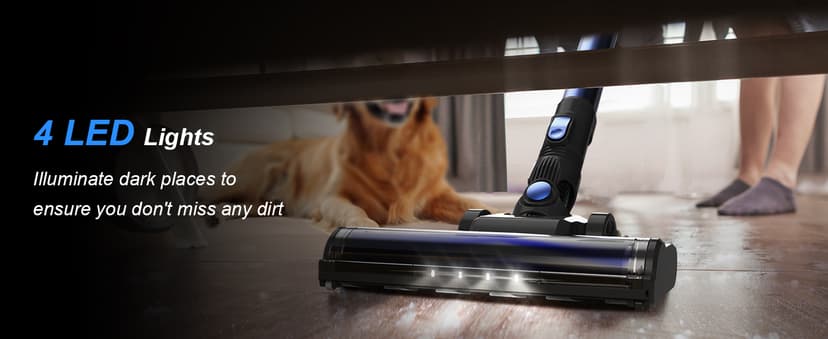 Cordless Vacuum Cleaner, 8-in-1 Lightweight Stick Vacuum with Powerful Suction, Self-Standing, 40 Mins Max Runtime, Rechargeable Vacuum Cleaners for Home, Hardwood Floor, Carpet, Pet Hair N3S