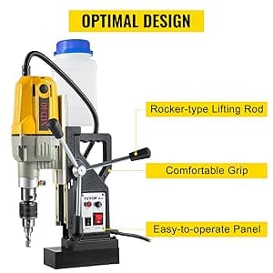 VEVOR Magnetic Drill, 1100W 1.57" Boring Diameter, 2697lbf/12000N Portable Electric Mag Drill Press with 12 Drilling Bits, 580 RPM Max Speed Drilling Machine for any Surface and Home Improvement