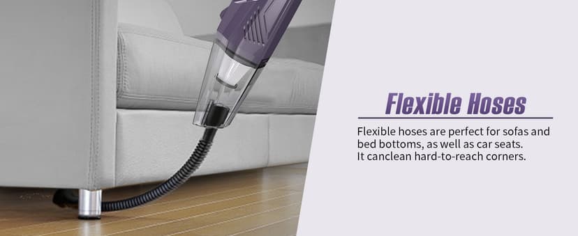Handheld Vacuum Cordless - Car Vacuum Portable & Small Vacuum Cleaner with 6KPa Suction, USB Vacuum Cordless Rechargeable, HEPA Filter, LED Light for Pet Hair, Home, Car, Office - Includes Accessories