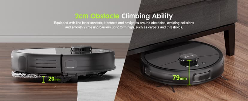 Robot Vacuum and Mop, V5 Self-Emptying 8500Pa Suction, Pet Hair Tangle Cutter™, 75-Day Capacity, Cat Laser, All-in-One Station, Robotic Vacuum Cleaner for Pet Hair, Hard Floors, Tile, Carpet