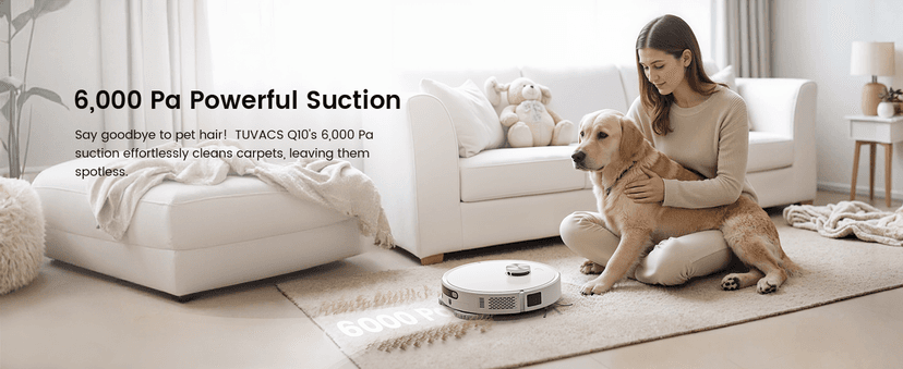 Robot Vacuum with All-in-One Station, Dual Mops with 12 mm Auto-Lift and Carpet Detection, Auto Dust Collection, 6000 Pa Suction, 180 Mins Runtime, Auto Mop Washing & Drying