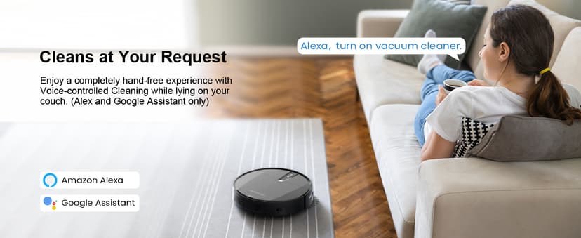 Robot Vacuum Cleaner with 3000Pa Cyclone Suction, APP/Voice/Remote Control, Automatic Self-Charging Robotic Vacuum, Scheduled Cleaning, Ideal for Pet Hair, Hard Floor, Low Carpet