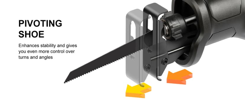 120V Reciprocating Saw, 6.0 Amp Variable Speed Corded Reciprocating Saw with 4/5" Stroke Length, 3000 SPM and 4-1/2" Max for Wood, Metal, PVC Pipe Cutting