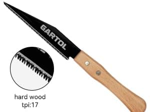 GARTOL Hand Saw for Wood Cutting, 2-Piece Japanese Pull Saw with 6-Inch Flush Cut & Double-Edged SK5 Flexible Blade & Wooden Handle, Precision Woodworking Tools for DIY, Crafting, Carpentry, Trim Work