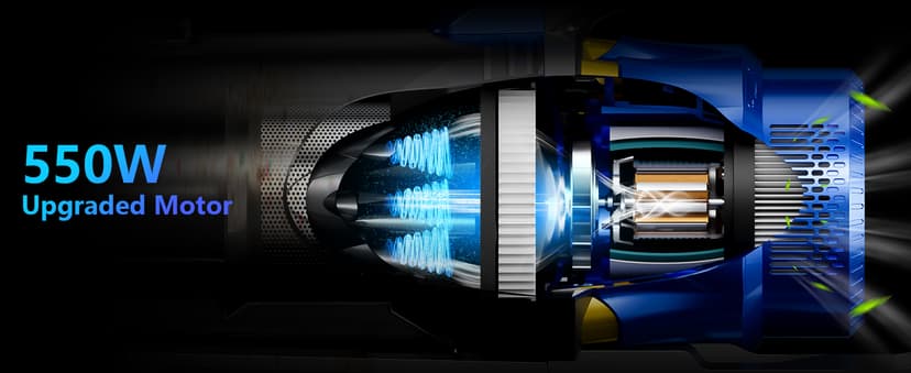 Cordless Vacuum Cleaner, 45Kpa 550W Vacuum Cleaners for Home, Max 70Mins Cordless Stick Vacuum with LED Screen, Dual Handle Anti-Tangle Rechargeable Vacuum for Hard Floors/Pet Hair/Carpet