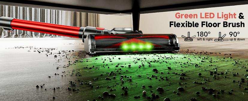 Cordless Vacuum Cleaner, 500W/40Kpa Stick Vacuum with 45Mins Runtime, Self-Standing Vacuum Cleaners for Home, Anti-Tangle, 1.5L Dust Cup, Rechargeable Vacuum for Hardwood Floor Carpet Pet Hair