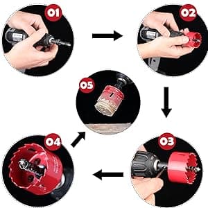 13PCS Bi-Metal Hole Saw Kit with Drill Bits, Carbide Hole Saw Set for Thin Metal and Wood, Cutting Diameter 3/4'' to 3''