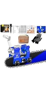 Chainsaw Sharpener Jig Kit, Portable Chainsaw Sharpening Tool with Burr Grinding Stone & Cleaning Brush, Manual Chain Saw Blade Sharpener Attachment for Chain/Electric Saw, Lumberjack, Garden Worker