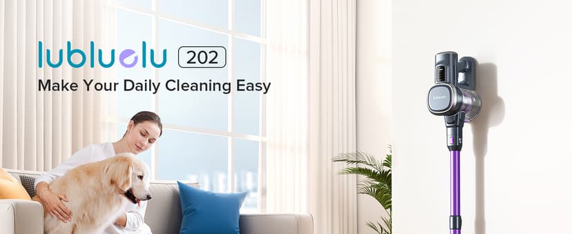 Lubluelu Cordless Vacuum Cleaner, Stick Vacuum Cordless Rechargeable with Lightweight 235W Brushless Motor, Self-Standing and Handheld Design for Carpet, Hard Floor and Pet Hair (Purple)