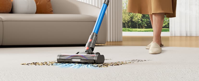 Cordless Vacuum Cleaner, 550W 45KPA 70mins Vacuum Cleaners for Home, Self-standing Stick Vacuum with Aromatherapy, Anti-Tangle Brush, Wall Mount Charging Vacuum for Hardwood Floor/Carpet/Pet Hair