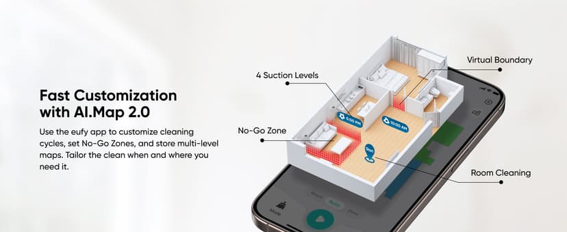 eufy Clean L50 SES with 60 Day Self-Empty Station, Multi-Floor Cleaning, Customizable Mapping,Up to 60 Days Hands-Free Cleaning