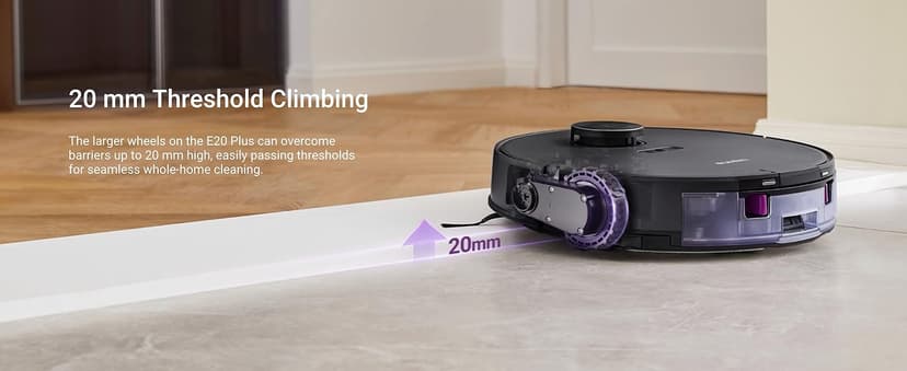 Eureka E20 Plus Robot Vacuum with Bagless Self Emptying Station, Robotic Vacuum and Mop Combo, 45-Day Capacity, Upgraded 8000Pa Suction and Anti Hair-Tangling Brush, LiDAR Navigation, App Control