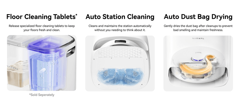 NARWAL Freo Pro Robot Vacuum and Mop Combo, Tangle Free Robot Mop, 8500Pa Powerful Suction, Self-Emptying, Auto Mop Washing, Auto Drying, Obstacle Avoidance, Ideal for Pet Hair and Hard Floor