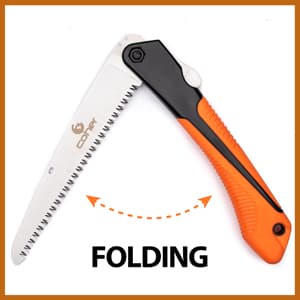 Folding Hand Saw for Tree Pruning, Camping, Gardening, Hunting. Cutting Wood, PVC, Bone with Ergonomic Handle Design