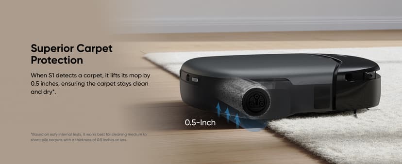 eufy S1 with All-in-One Station, HydroJet Robot Vacuum and Mop Combo, 8,000 Pa Suction, Smart Obstacle Avoidance, Multi-Level Mapping, Mop Auto-Retraction, Perfect for Pet Hair
