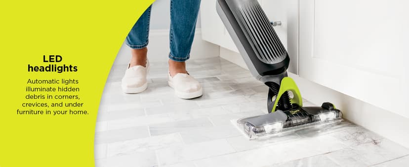 Shark VACMOP Pro Cordless Hard Floor Cleaner, Vacuum and Spray Mop, Powerful Suction, Lightweight, LED Headlights, Includes 4 Disposable Pads, 12oz Multi-surface Cleaning Solution, Gray, VM252